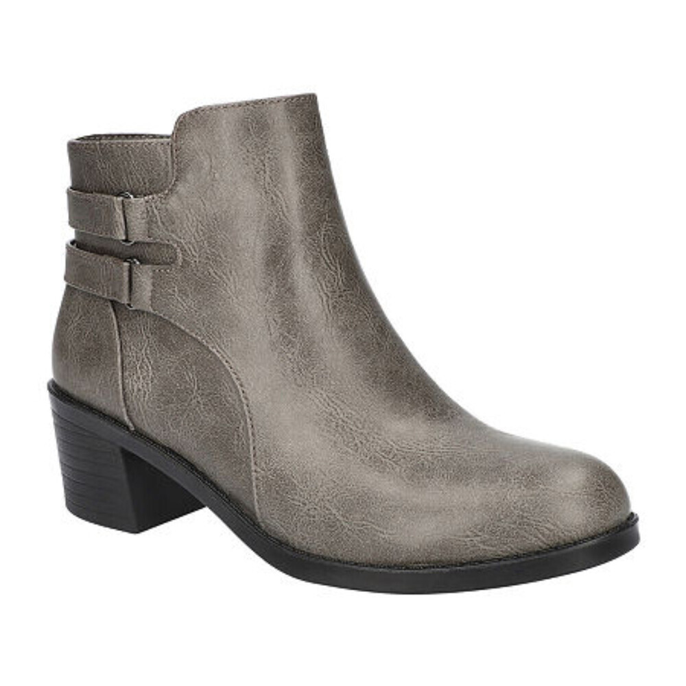 Easy Street Murphy Boots Women's 8.5 Gray Side Zipper Block Heel Booties LION63